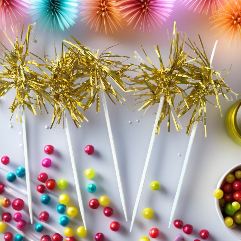 定制纸烟花水果签生日蛋糕汉堡三明治鸡尾酒插签甜品台装饰摆件