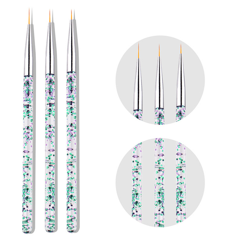 Pluma de uñas transfronteriza traje de joyería pluma de cristal pluma de dibujo pluma de taladro de doble cabeza joyas cepillo de polvo conjunto de 6 piezas