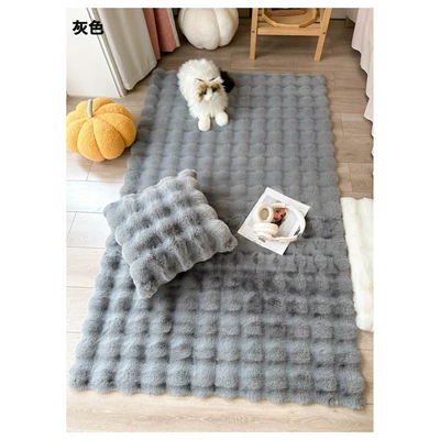Car Carpet Ink Wash Study Atmosphere Rug, Light - gray-new-rabbit-fur-bubble-velvet-60x200cm