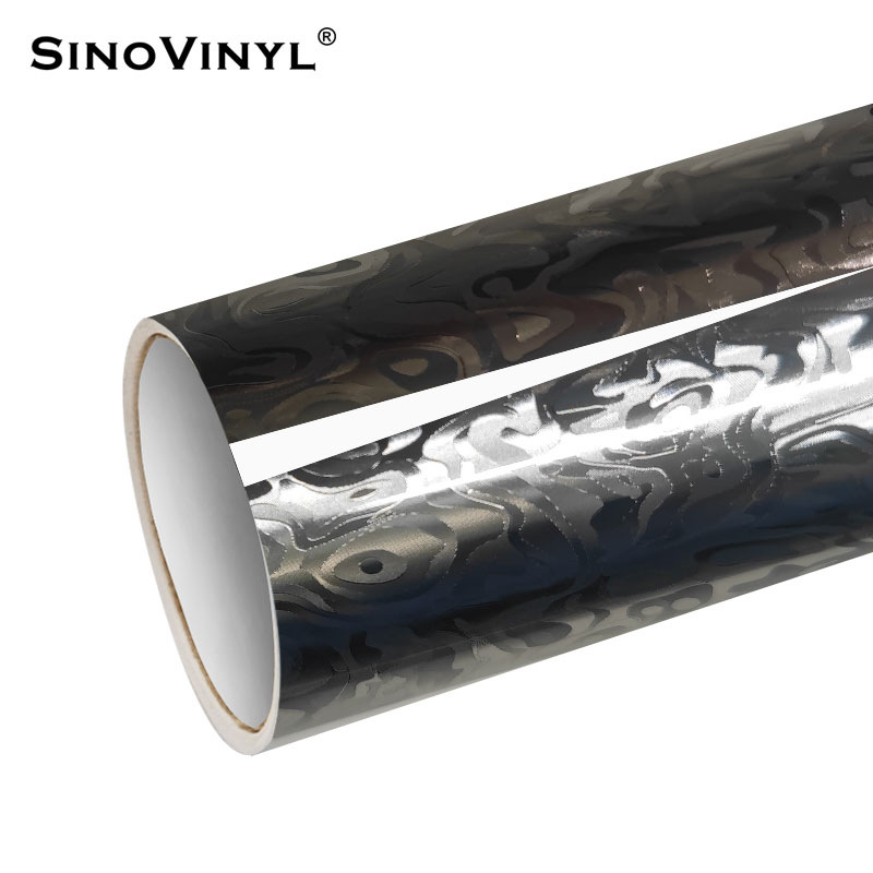 PET de alta definición galvanizado cosmic estriado de fibra de carbono espejo retrovisor decoración pegatinas de película de cambio de color de automóvil pegatinas de película de cuerpo