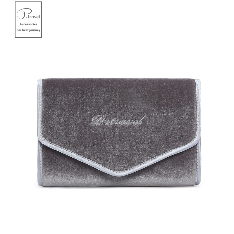 Bolsa de Joyería Plegable Multifuncional de Fábrica, Bolsa de Almacenamiento Portátil de Alta Gama para Pulseras, Pendientes, Collares y Joyas.