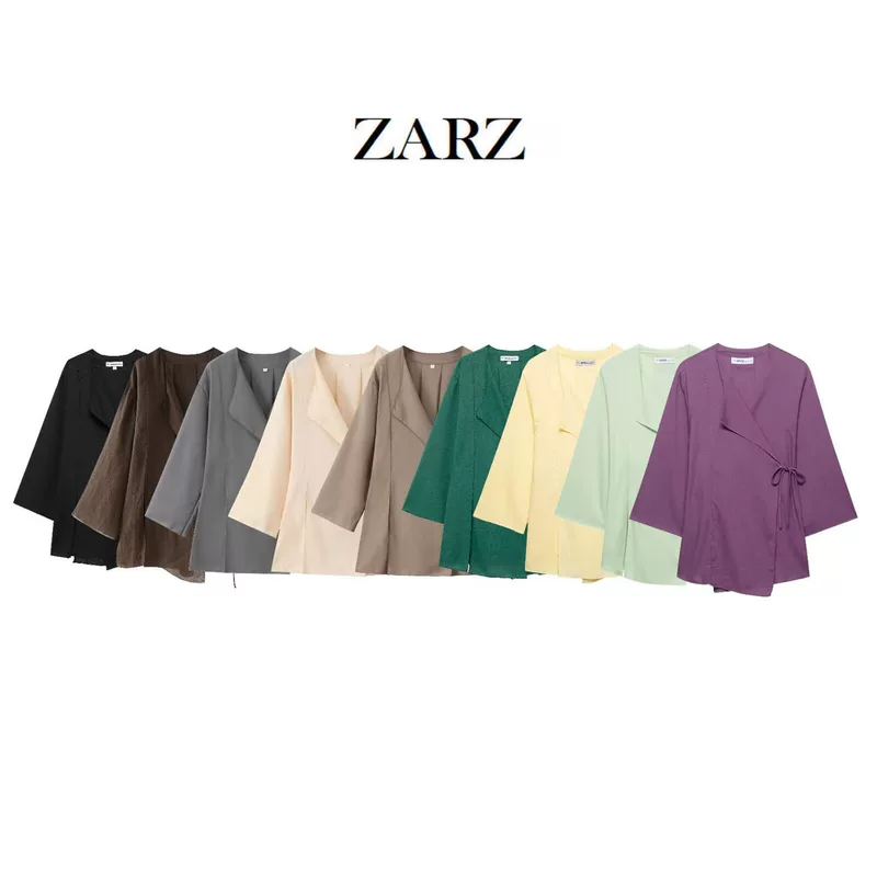 Домашняя одежда в европейском и американском стиле ZARZ, новая женская мода casual линия кимоно перекрестная куртка 6078572
