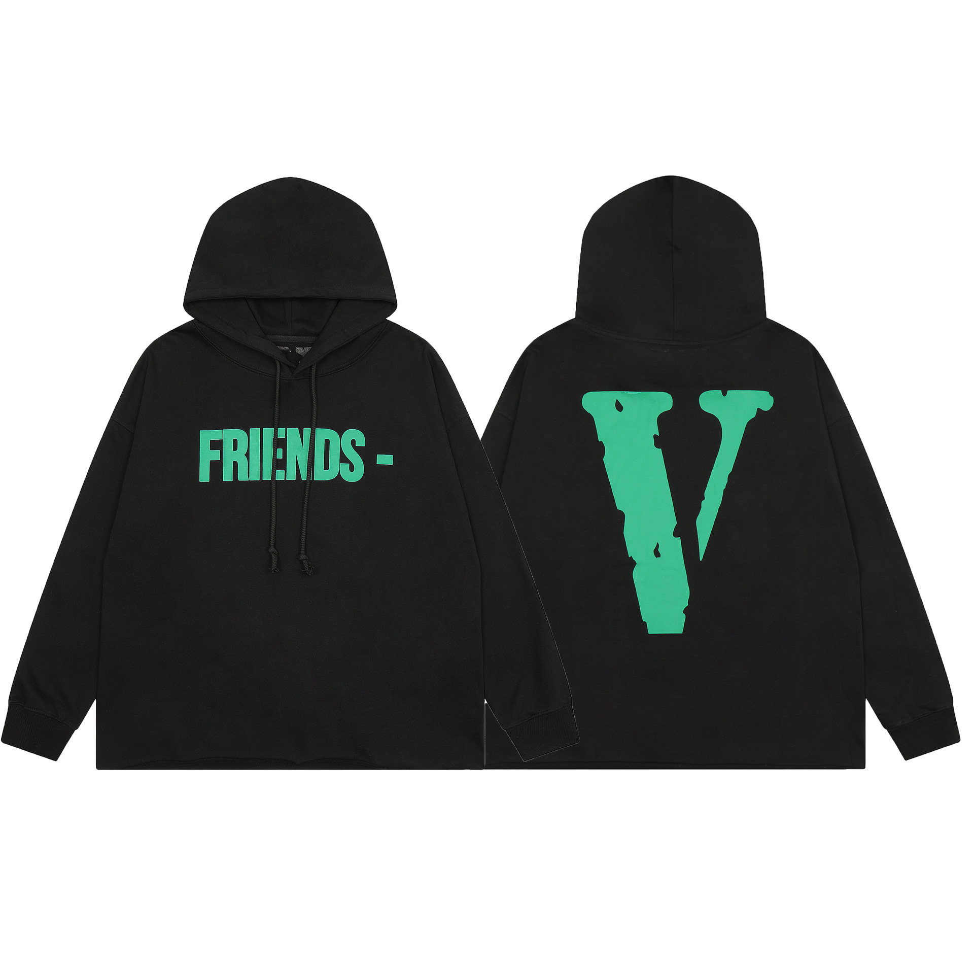 Exterior solo Vlone FOG mosaico AMIGOS elemento estilo Americano grande V serie con capucha suéter pesado