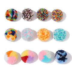 Manufacturer's cross-border color matching thick woolen hat clothing accessories accessories 5cm plush ball size can support ordering