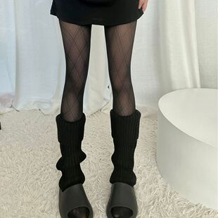 Autumn and Winter loose gray leg cover girl Japanese socks ins calf pile socks hot girl White warm shoe cover