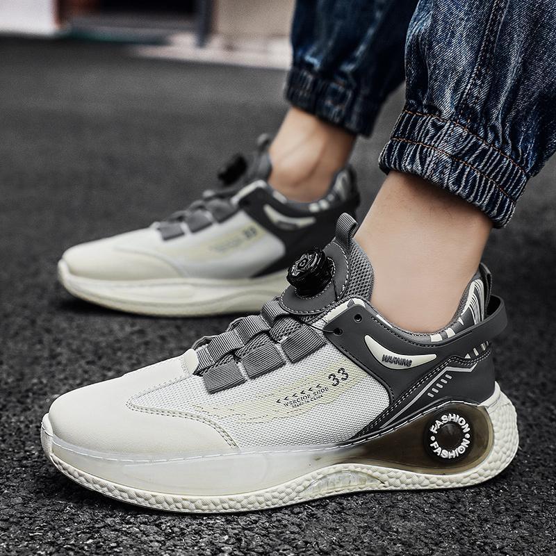 Drehbarer Knopf Herren Sommer Mesh Atmungsaktiv Vielseitig Casual Sport für Teenager Dickbesohlte Running Dad Trendy Schuhe_voghion.com