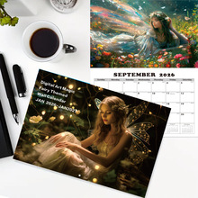 跨境热销2026年魔幻美女精灵主题  英文版挂历高颜值 ，印刷清晰