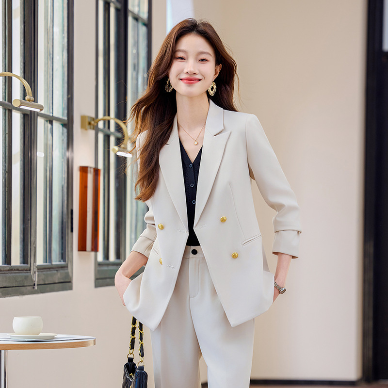 creamy-white Suit suit Women 2025 New Spring and Autumn High Sense College Students' Professional Dress Casual Suit Jacket