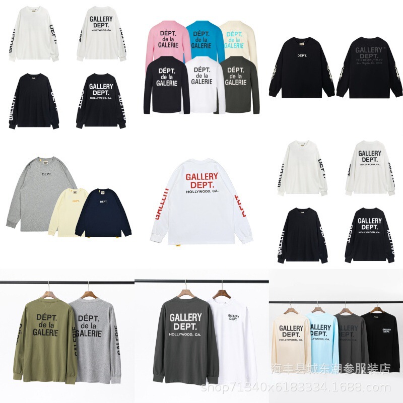 Cross-Border Export Trendy Brand Gallery Dept New Heart Letter Slogan High Street Long-Sleeved T-Shirt Bottoming Shirt for Men