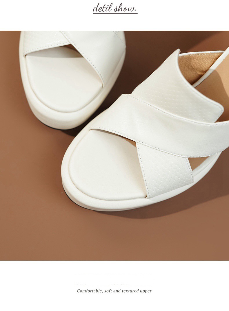 Sandal cao gót nữ hở mũi gót thô 11 cm kiểu mới mùa hè — trắng chi tiết 10