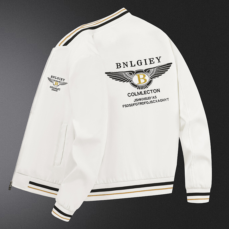 欧货专柜男士夹克衫新款B字母宾利重工刺绣修身外套男装酷奇时尚