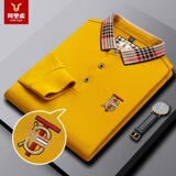 Цветная комбинированная утепленный лонгслив для отдыха, футболка polo, осенняя, с вышивкой