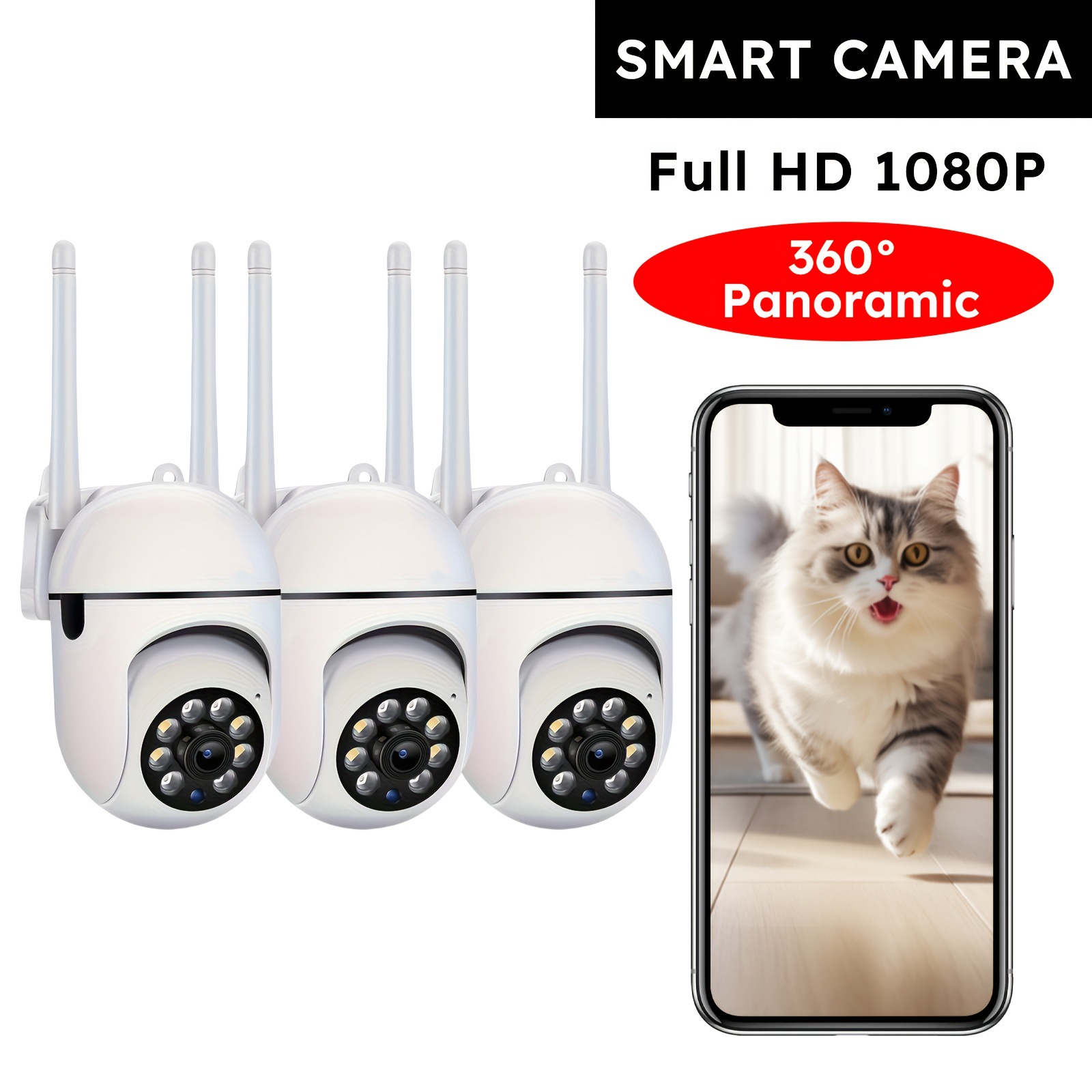 1080P hd Wires Security Camera con Color Night Vision 2