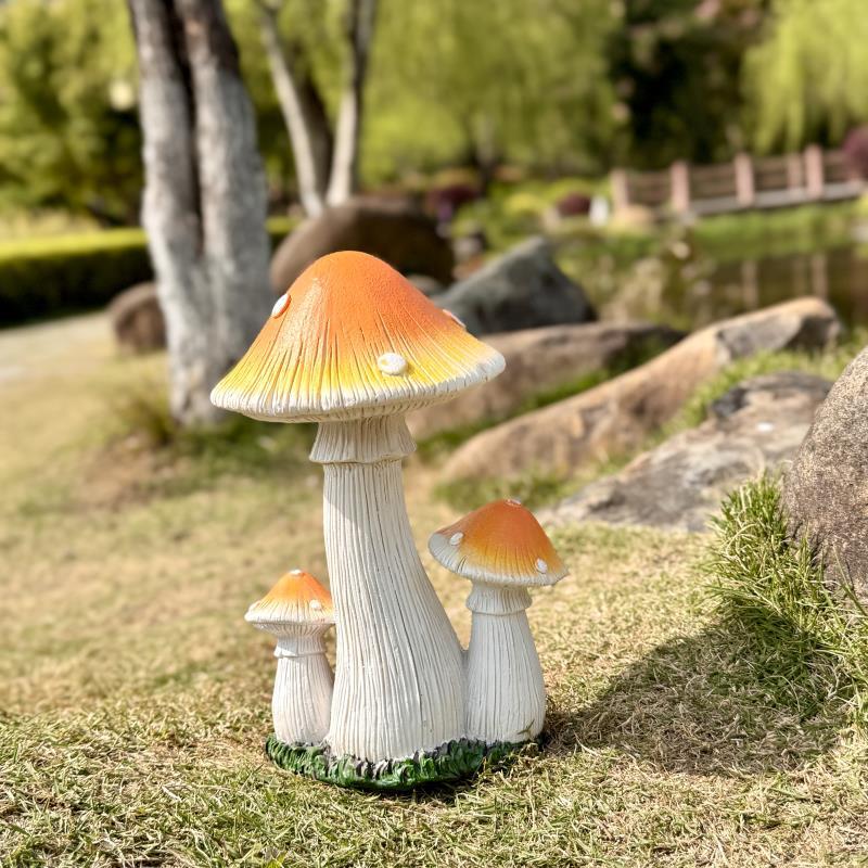 模擬樹脂小さなキノコヴィラ中庭装飾庭の装飾品屋上バルコニー屋外庭園風景彫刻|undefined