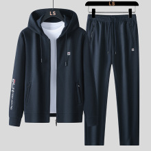 太空棉2025新款运动套装男士春季高端休闲卫衣连帽刺绣春秋装