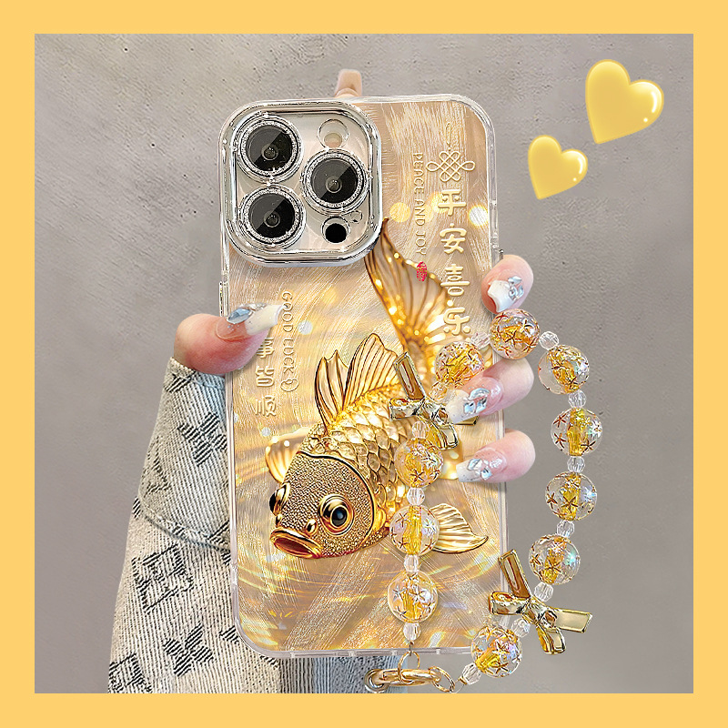 平安锦鲤手链适用苹果17手机壳iphone15promax中国风16羽纱14小众|undefined