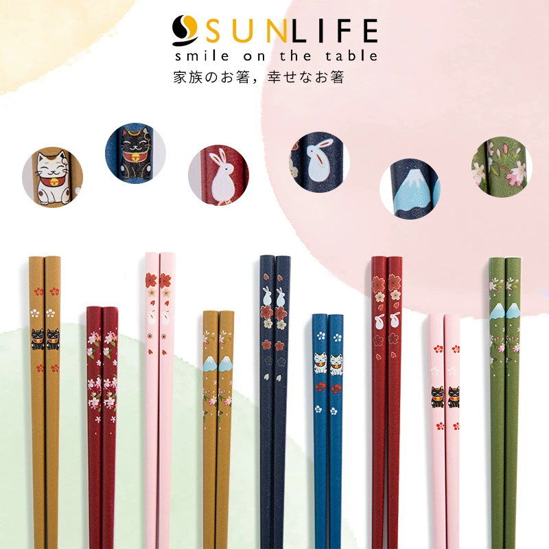 Импортный из Японии костюм для палочек для еды из цельного дерева от солнца, домашний подарок, нескользящий костюм для палочек ручной работы