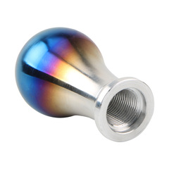Car modification half bake blue manual shift knob, titanium alloy car manual transmission lever, racing wave shift knob