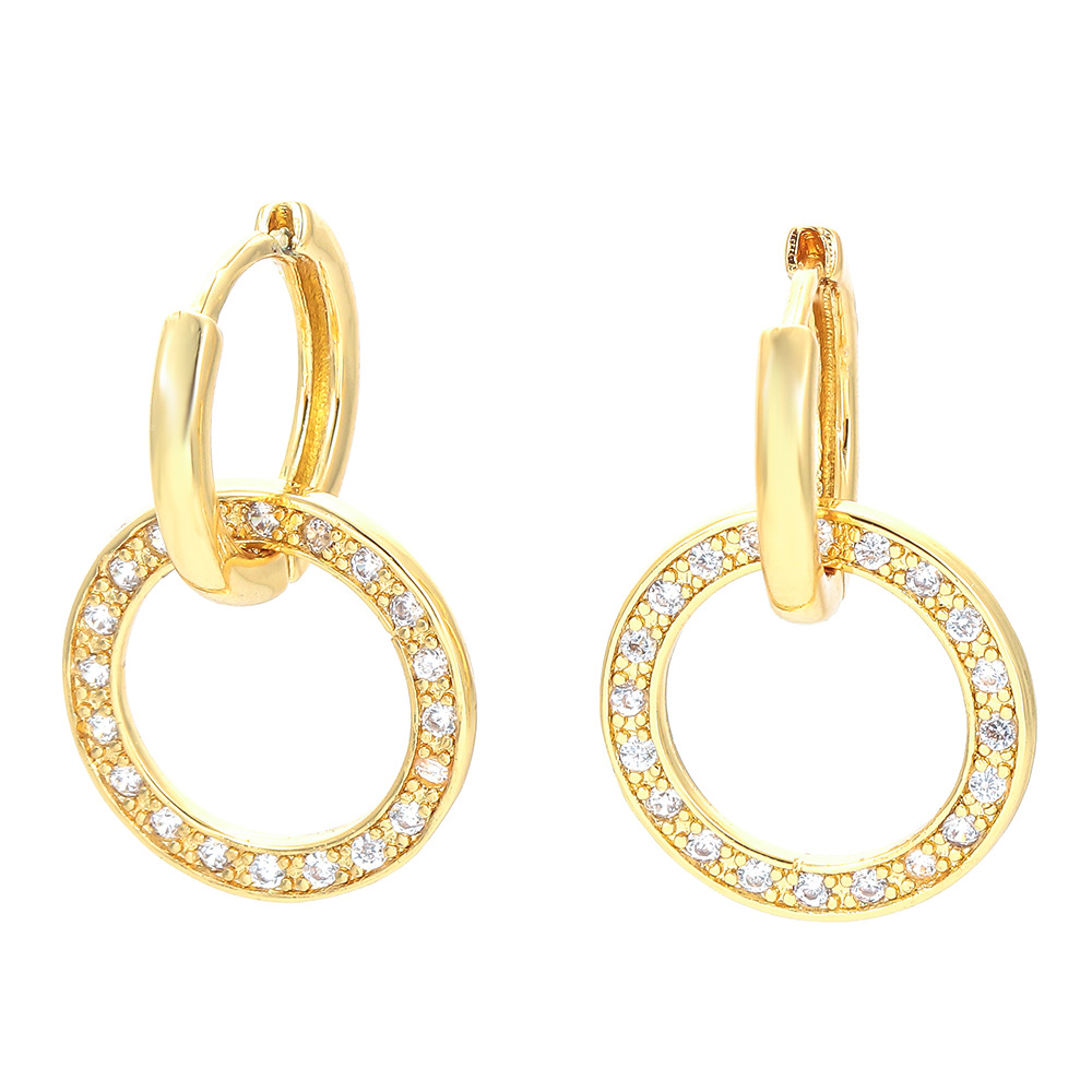 5g Weight Earrings Event & Party Supplies Simple Style Circle Copper Earrings Plating Inlay Zircon Copper Earrings