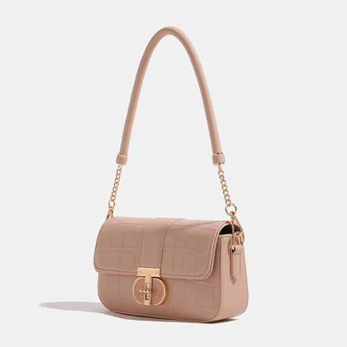  Spring New Peach Oolong French Underarm Bag High-End Pink Women's Niche Crossbody and Shoulder Bag