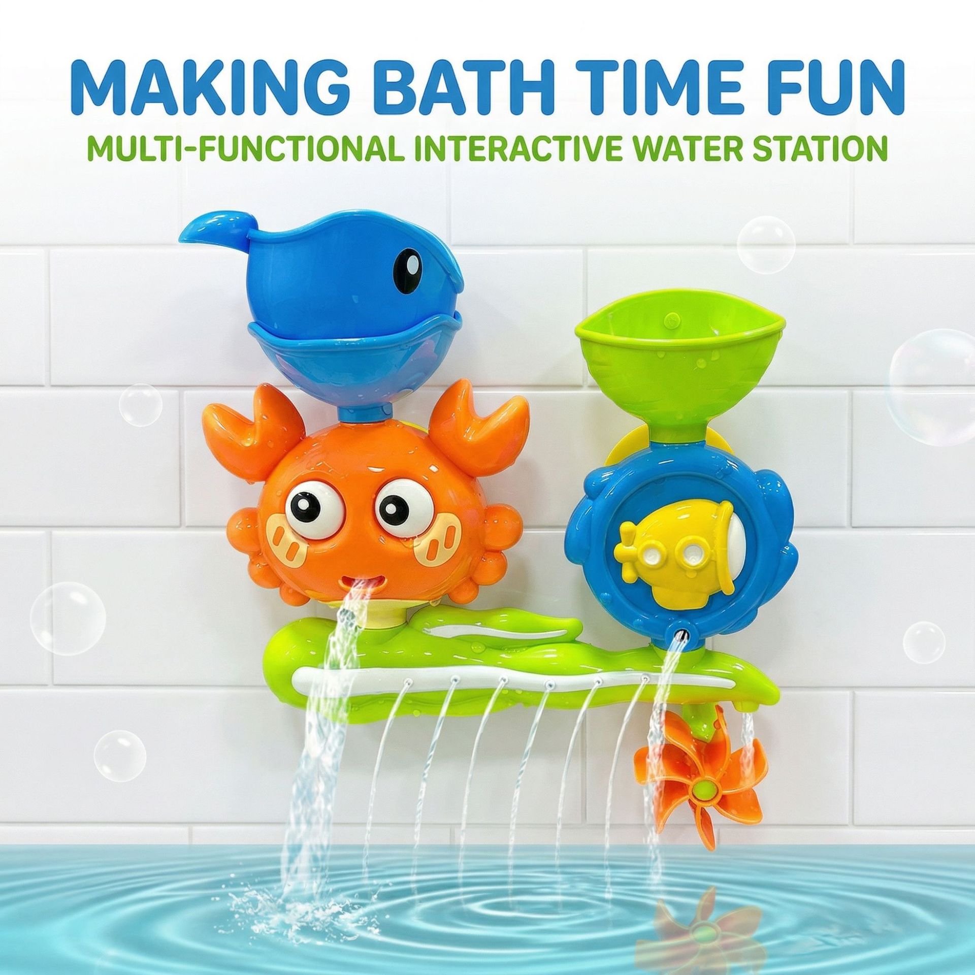 Cross-Border Children's Toys Baby Crab Water Play Spinner Swimming Bath Bathroom Track Baby Bath Toy