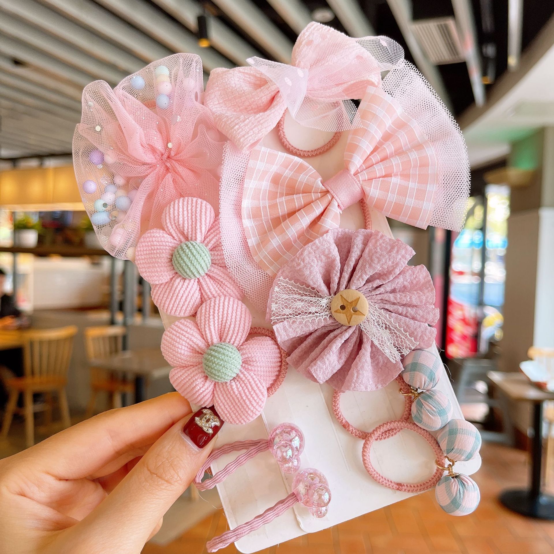 Banda de goma para niños cuerda de pelo para bebés tela para niñas arco de flores no duele accesorios para el cabello banda de pelo lindo Tocado de cola de caballo