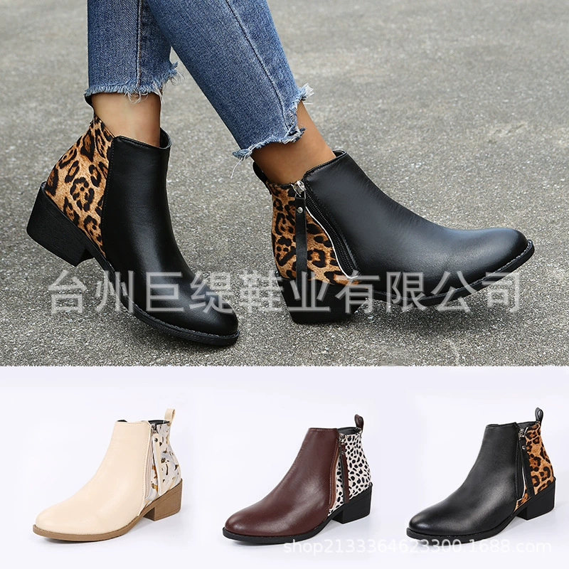 Juti в наличии новые ботинки для внешней торговли 2021 Зимние европейские и американские внешние торговые женские сапоги с вышивкой на толстом каблуке и острым носком больших размеров