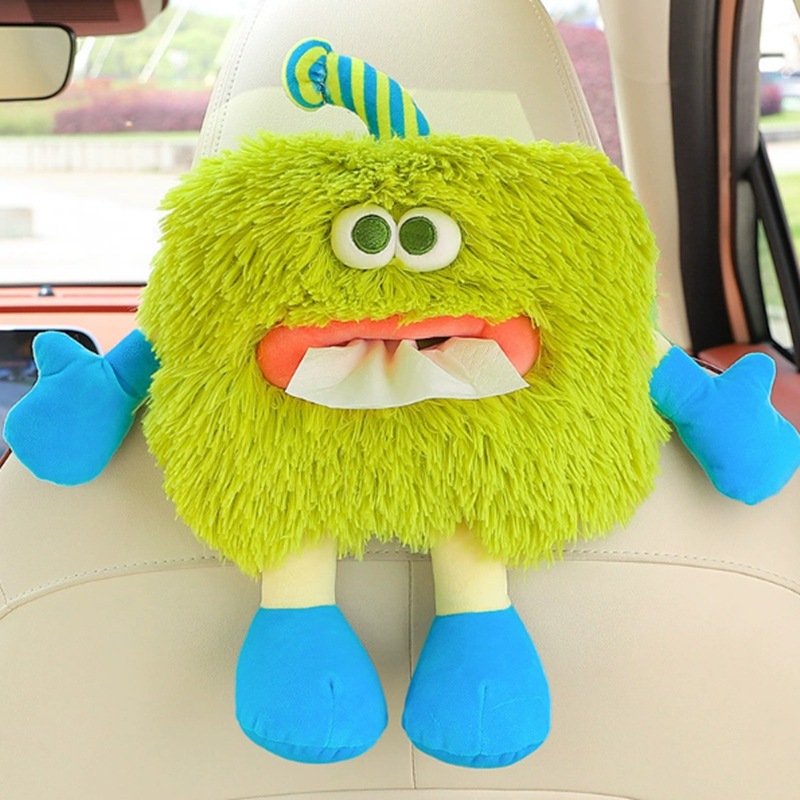 Hanging Tissue Holder | Che Zai Ka Tong Zhi Jin He / Zhi Jin Tao Car tissue box/set - forest-series-3d-green-monster