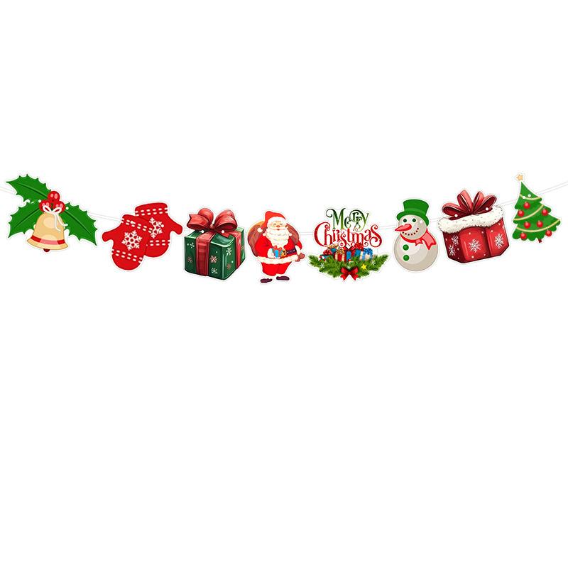 クロスボーダー Amazon 新製品クリスマスバナーホリデーテーマパーティー用品クリスマスフラッグフラワーセット装飾|undefined