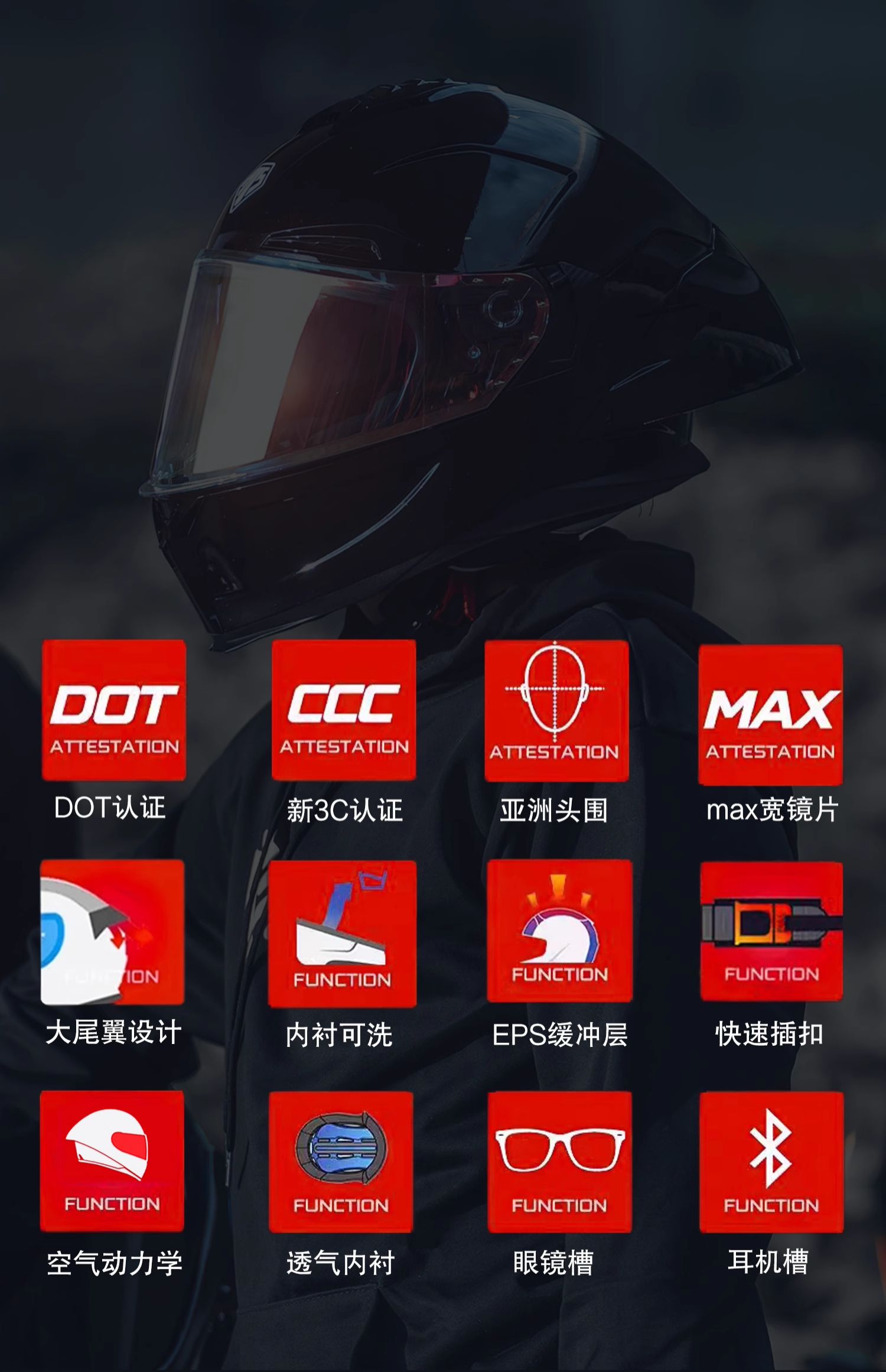 Motorcycle Helmet Men's Bluetooth Double Lens Full Helmet
