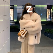 杨幂同款羊剪绒羊羔毛外套皮毛一体仿皮草宽松加厚冬季外套女
