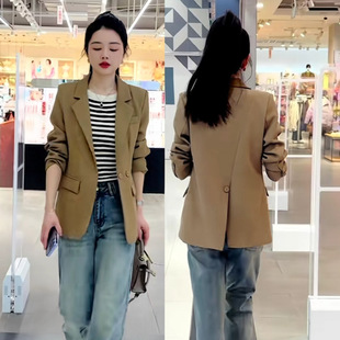 Casual Korean Style Small Suit Women's Coat 2024 Spring and Autumn Small Design Sense Business Wear All-match Suit Top