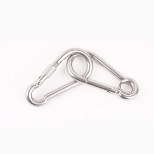 304 stainless steel spring buckle with mother belt ring oval luggage hook runway simple safety buckle carabiner