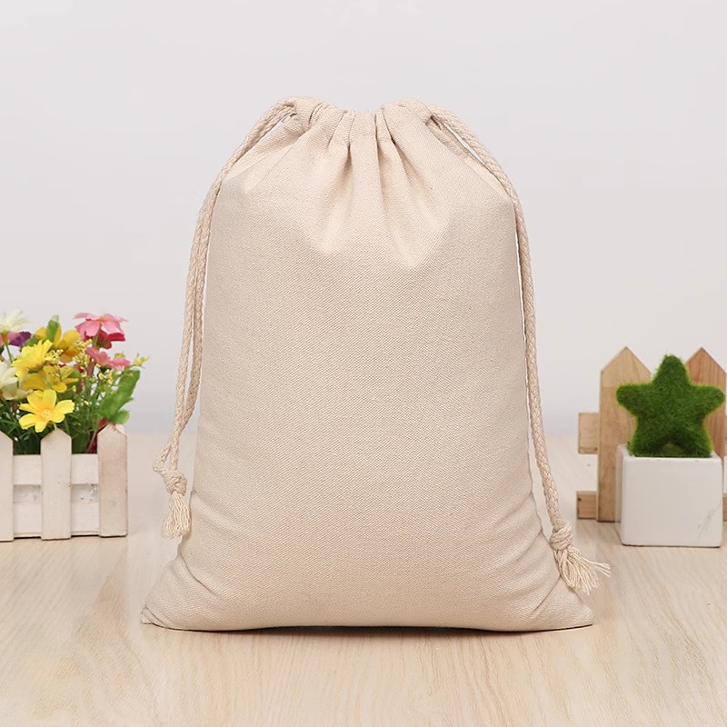 厂家源头纯棉本色帆布束口抽绳袋木耳口收纳有机棉布袋棉布抽绳袋
