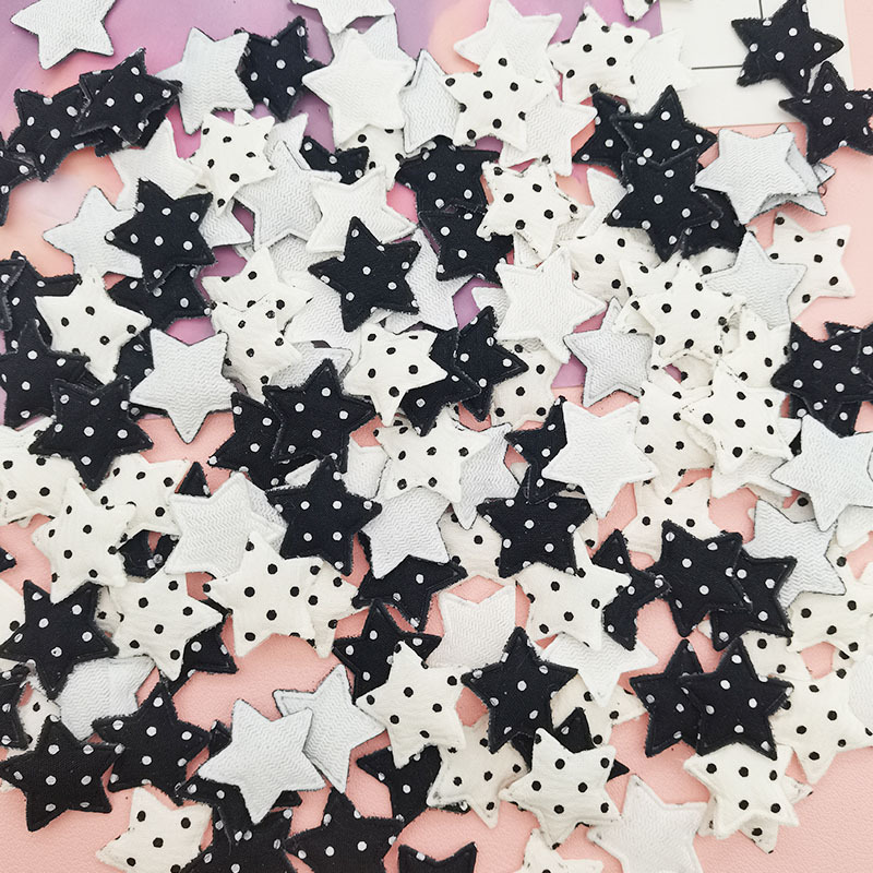 Mini 2.5cm Polka Dot Fabric Five-Pointed Star DIY Accessories Scarf Gloves Hair Accessories Two-Dimensional Star Accessories Accessories