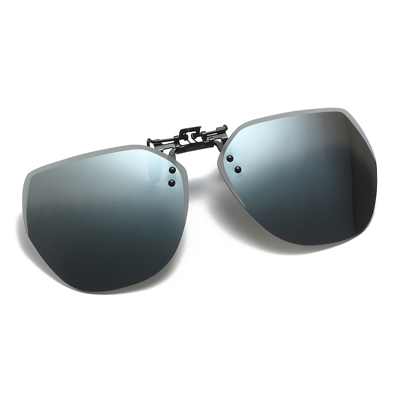 2021 New upturn sunglasses polarized clip frameless polygonal men's and women's sunglasses clip wholesale 1020