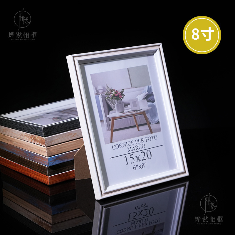 Simple Wooden Photo Frame Display 8inch Photo Frame Horizontal Frame Creative 8inch Photo Frame Display Advanced Wall Hanging Picture Frame Wholesale