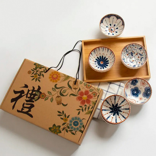 日式餐具陶瓷碗家用2022新款米饭碗高颜值6个吃饭碗礼盒装