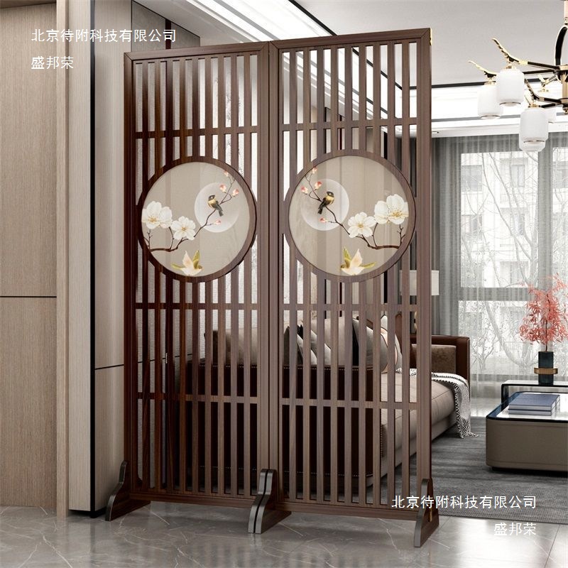 Solid Wood Screen Partition Living Room Simple Entrance Hall New Chinese Style Living Room Foldable Mobile Shielding Factory Direct Sale