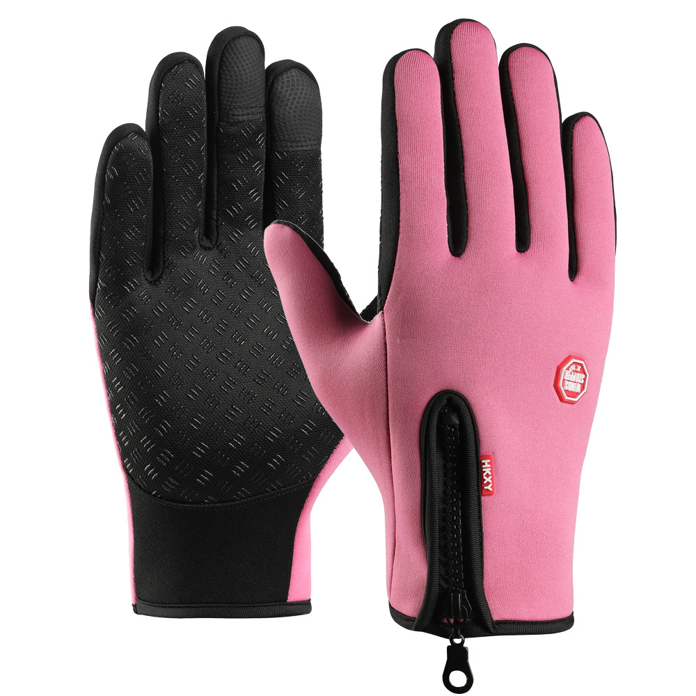Guantes cálidos para ciclismo para hombres y mujeres, impermeables y con forro de terciopelo, para deportes al aire libre, esquí, guantes de invierno antideslizantes con pantalla táctil