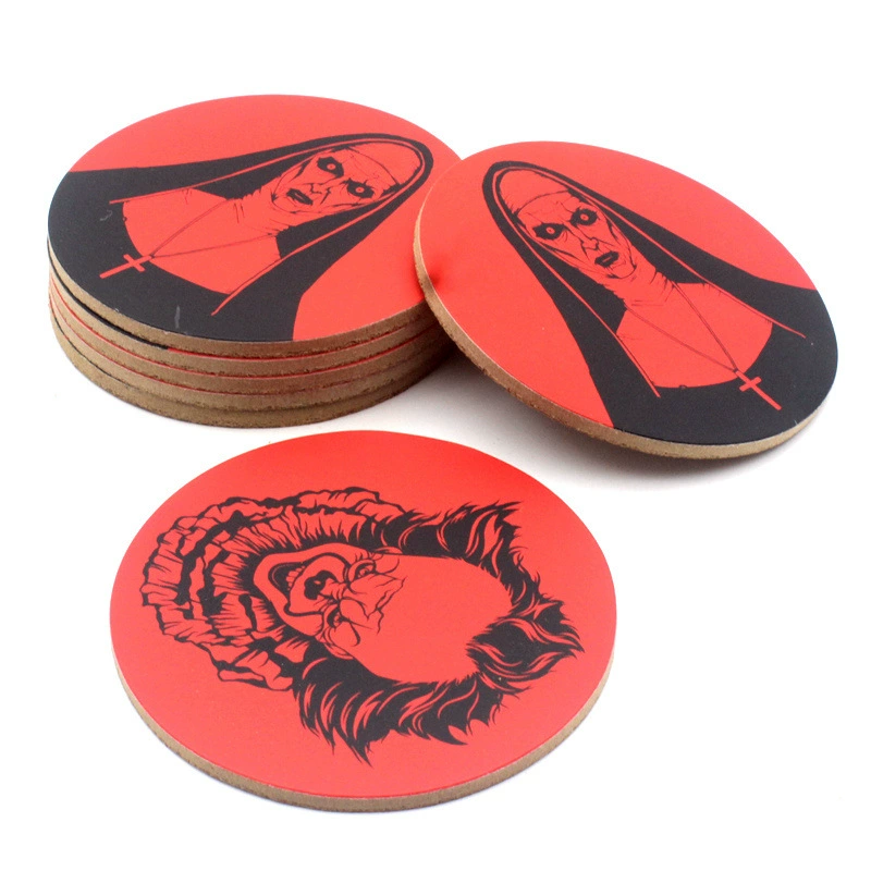 Круглые деревянные подставки для подставок для подставок из пробковой формы для печати мультфильмов для подставок в Гуанчжоу сила