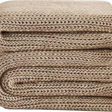 沙发毯北欧风流苏毛毯针织毯子办公室空调午休毯毛线盖毯特粗针毯