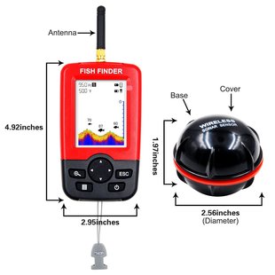 Color screen wireless fish finder easy detection of fish where black and red color optional outdoor fishing