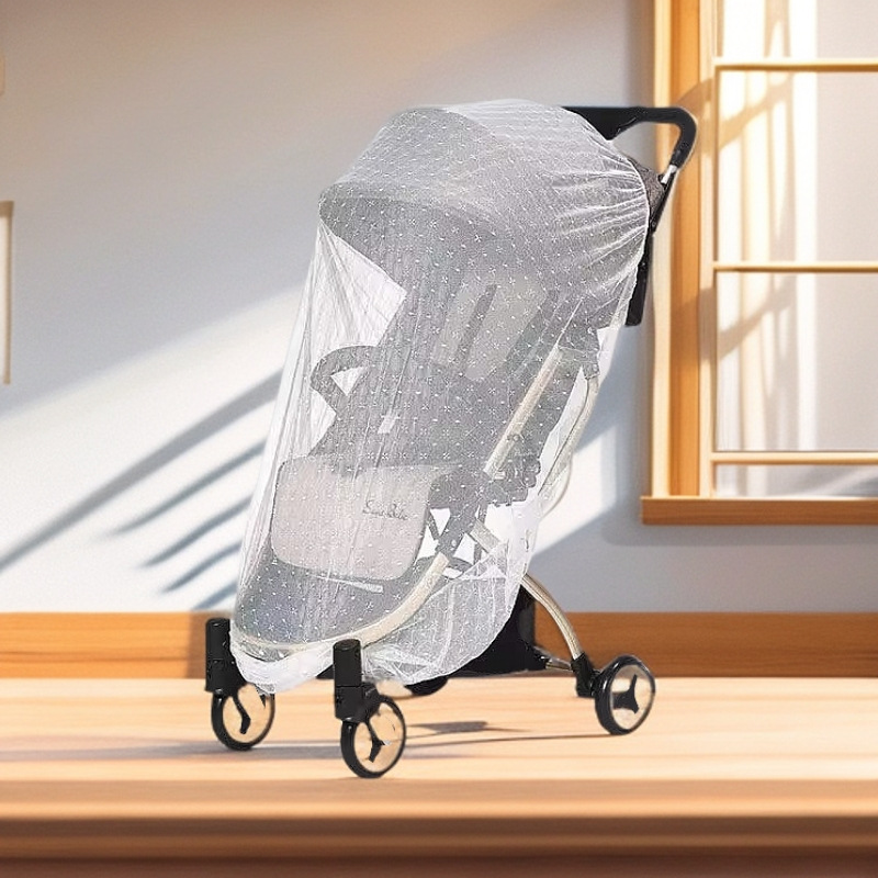Windproof and Mosquito-Proof Cover for Stroller, Outdoor Mosquito Net Cover for Stroller, Full-Cover Mosquito Net for Baby Stroller, Universal Baby Supplies
