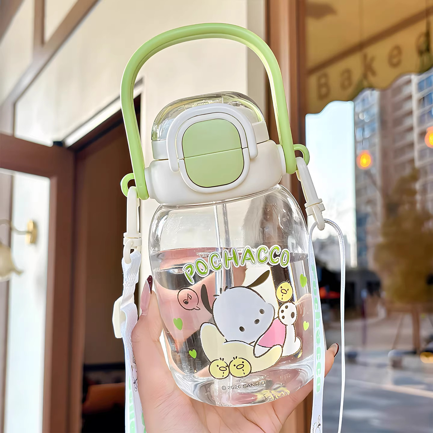 Sanrio para niños tazas de agua para la escuela, tazas de alto valor facial para niñas, tazas de paja para bebidas directas, tazas de doble bebida, tritan