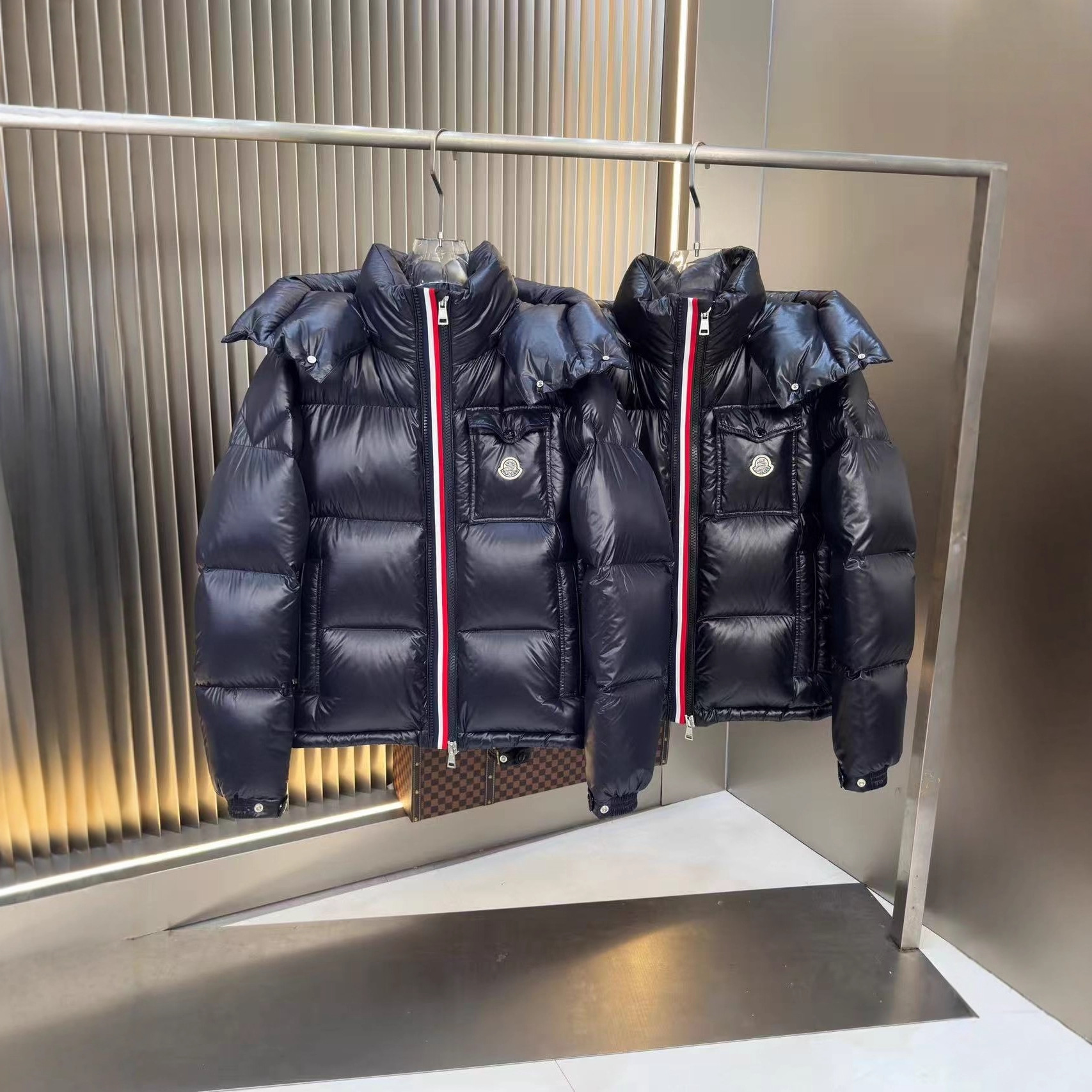 Foreign Trade Order 2025 Winter Style Webbing Decoration Removable Hooded down Jacket Warm and Cold-Resistant Goose down Jacket for Men