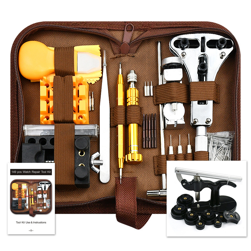 Herramientas de reparación de relojes, kit de herramientas para reparación de relojes, juego de herramientas, removedor de correa, abridor de cajas, fabricante mayorista 162