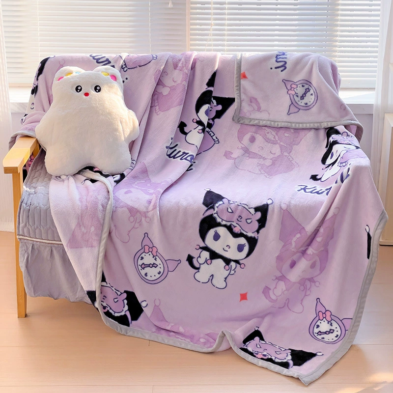 Двустороннее коралловое флисовое одеяло (Sanrio) сверхтолстое детское плед для дивана, размеры 100×150–200×230 см