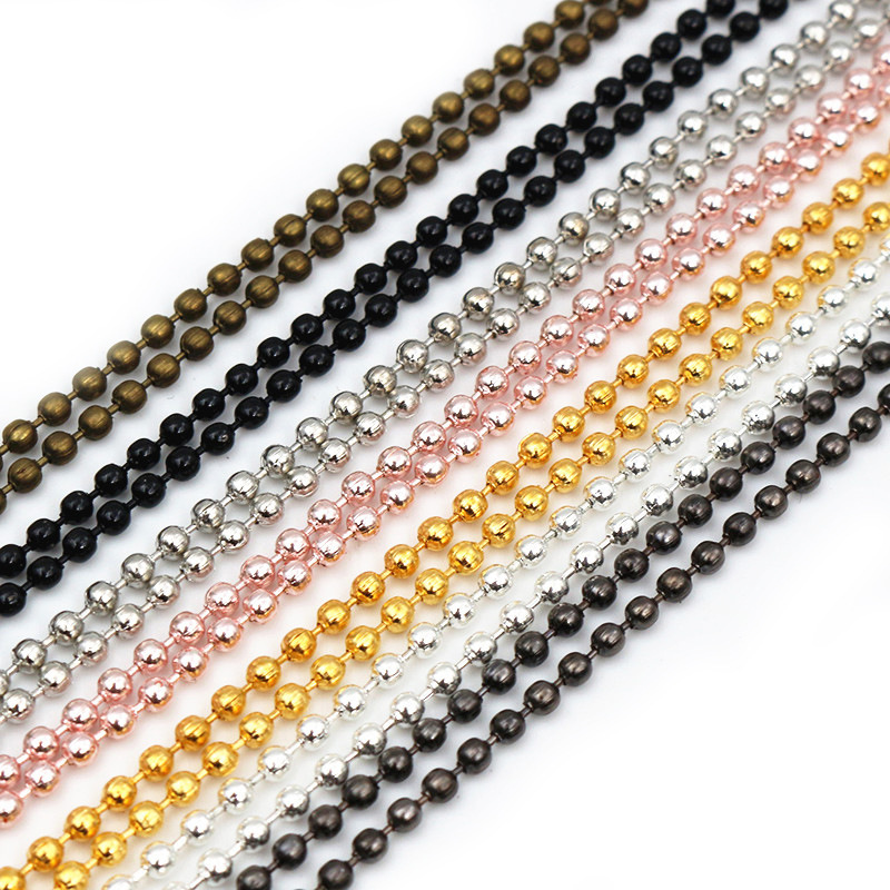 Cross-border wholesale 65-70cm long bead chain with buckle DIY necklace jewelry material chain accessories Cross-border wholesale 65-70cm long bead chain with buckle DIY necklace jewelry material chain accessories