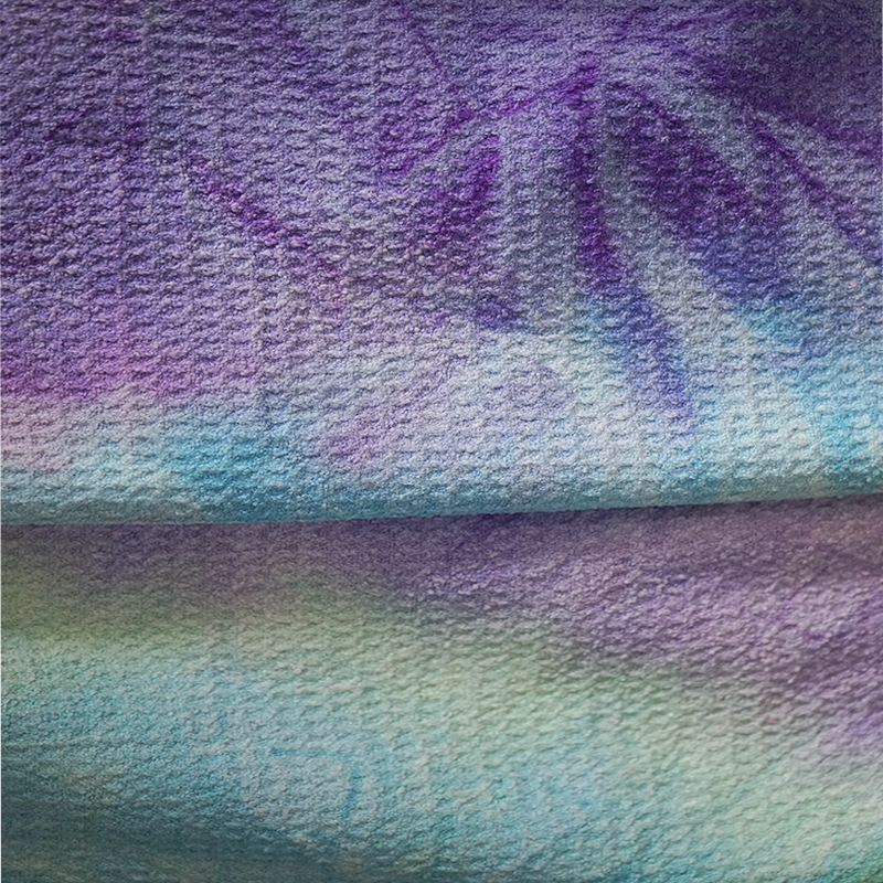 工厂定制凹凸格纹扎染清洁超细纤维涤锦菠萝格酒店浴袍毛巾布